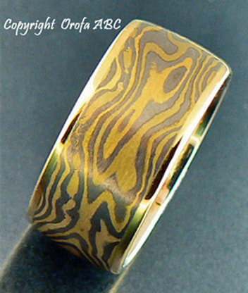 Tiger wedding ring - Mokume Gane technique